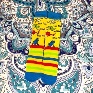 Dr suess one fish two fish red fish blue fish men or women socks